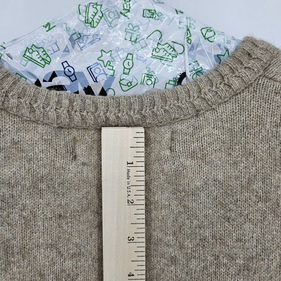 Native World Vest Mens XL New Zealand Possum Merino Wool Tan Pullover FLAW - Picture 5 of 11